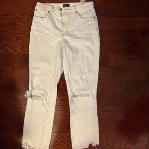 Abercrombie White Distressed Jeans